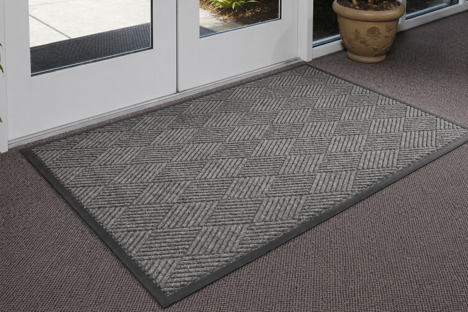 CSC Water Hog Diamond Mat,Absorbent All-Weather Doormat with Non-Slip Rubber Backing, Dirt & Moisture Trapper, Low Profile, Easy Clean