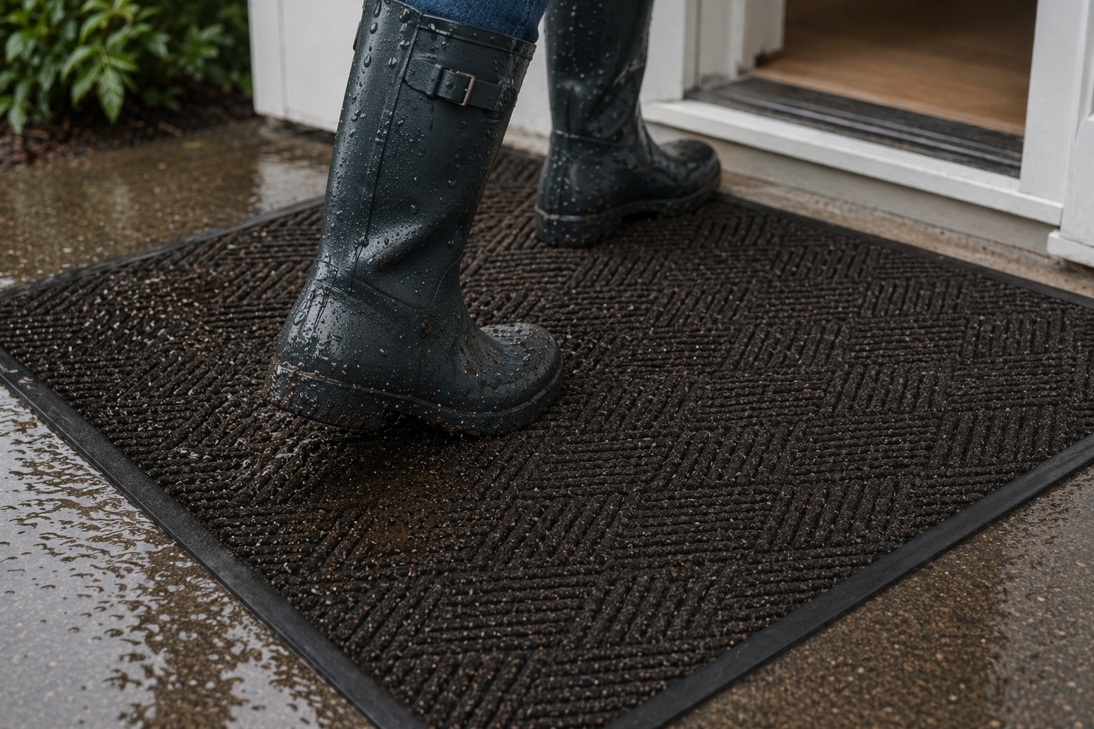CSC Water Hog Diamond Mat,Absorbent All-Weather Doormat with Non-Slip Rubber Backing, Dirt & Moisture Trapper, Low Profile, Easy Clean