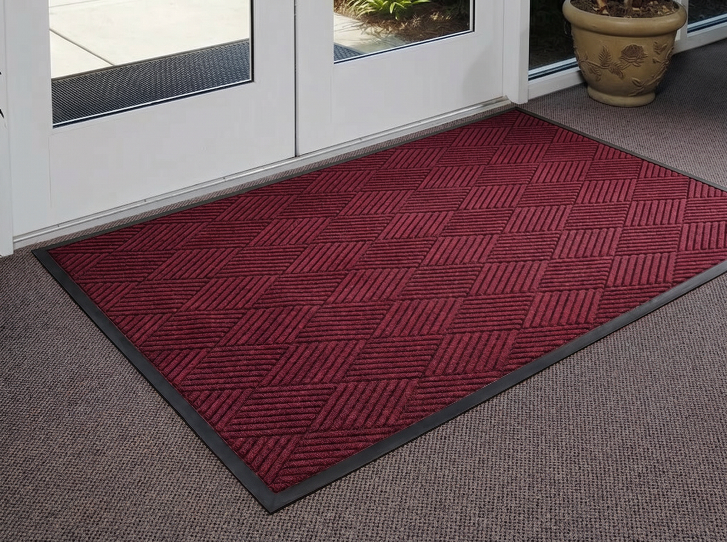 CSC Water Hog Diamond Mat,Absorbent All-Weather Doormat with Non-Slip Rubber Backing, Dirt & Moisture Trapper, Low Profile, Easy Clean