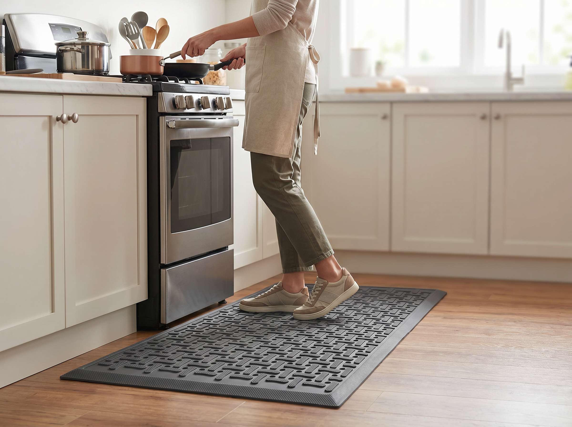 CSC Anti-fatigue Mat Non-Slip Oil-Resistant Nitrile Rubber Mat for Workshop Garage Kitchen