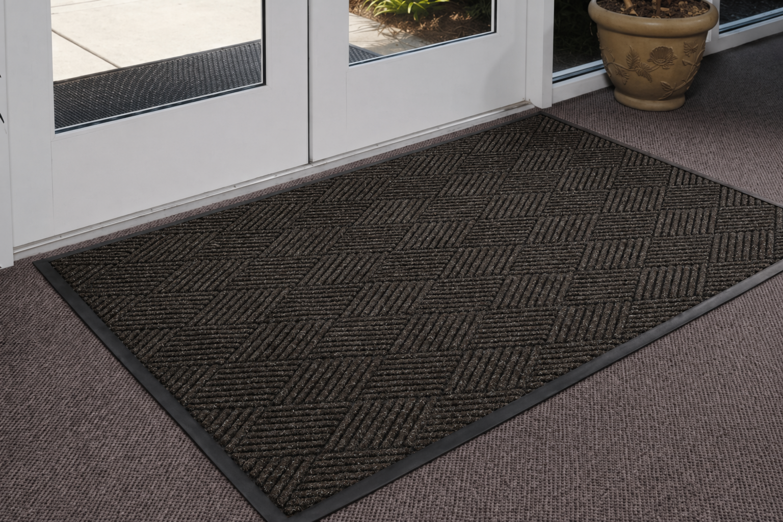 CSC Water Hog Diamond Mat,Absorbent All-Weather Doormat with Non-Slip Rubber Backing, Dirt & Moisture Trapper, Low Profile, Easy Clean